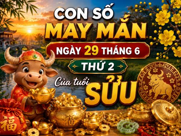 Con số may mắn ngày 29 tháng 6 thứ 2 của tuổi Sửu